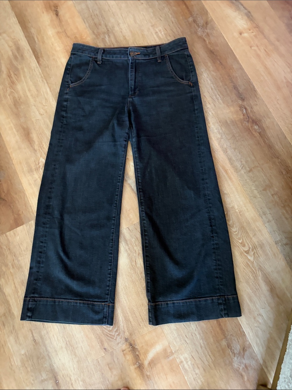 Chico’s High Rise Wide Leg Dark Blue Trouser Jeans size 10P or 1.5P